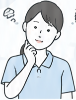 困り顔の職員のイラスト